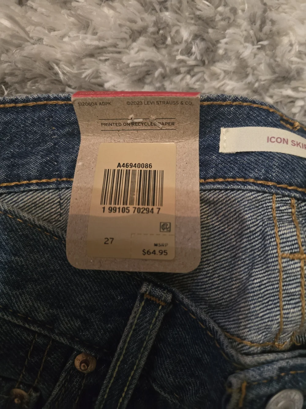 Levi's Classic Dark Blue Denim Mini Skirt